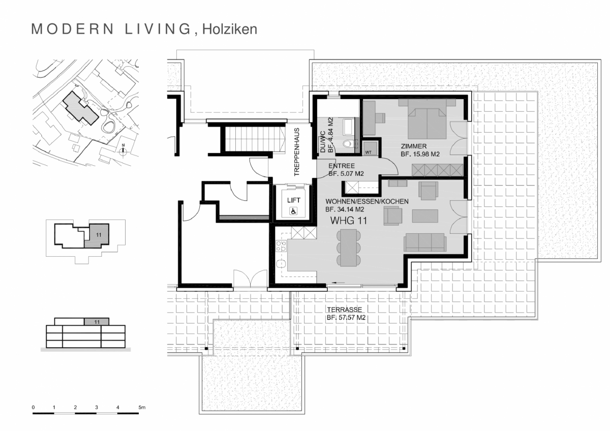 Plan Attikageschoss 2 ½-Zimmer-Wohnung 11